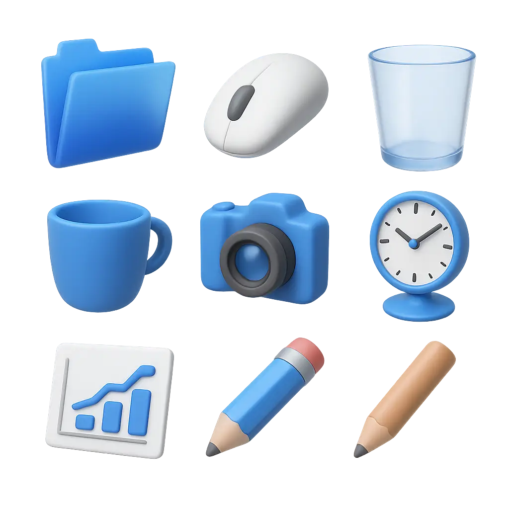 Blue Matte Texture Icons – Free Download Vector Icon Set