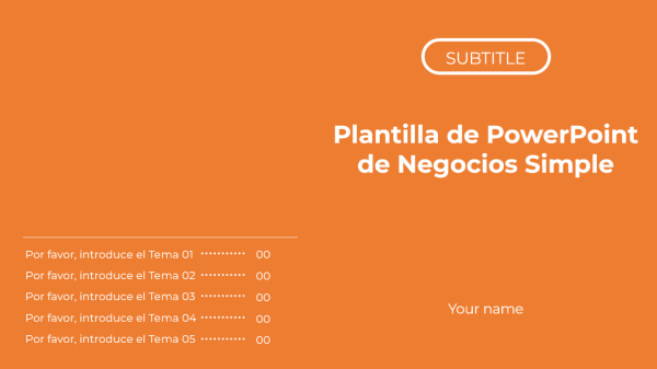 Simple basic business PowerPoint template free download slides_Spainish