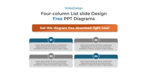 Four-column List slide Design PPT Diagram free download_preview