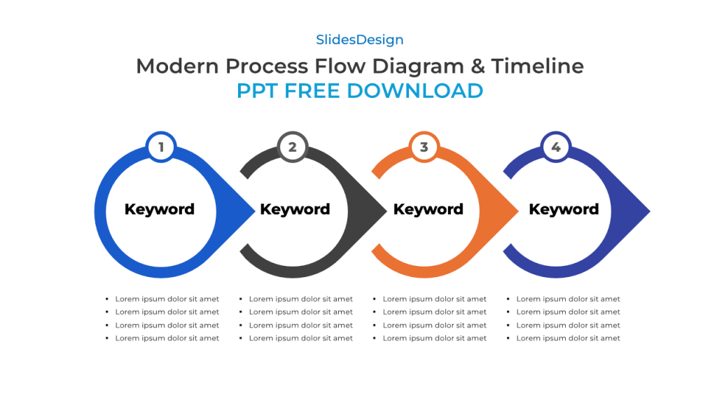 modern process flow diagram+timeline+ppt diagram free download_preview