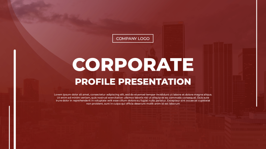 Red corporate profile business presentation template_title