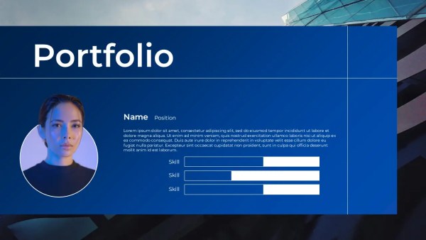 blue simple company profile google slides and powerpoint template_portfolio