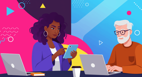 Digital Teamwork in Flat Design_2