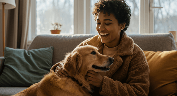 golden retriever indoor stock image_3