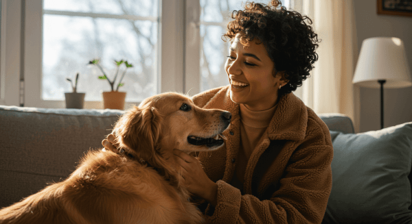golden retriever indoor stock image_2