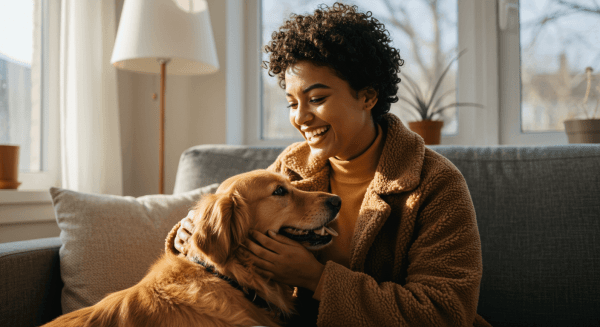 golden retriever indoor stock image_1