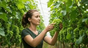 Harvesting Fresh Green Grapes_3
