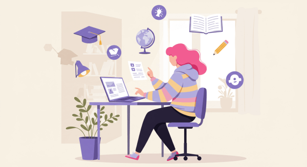 Online Learning and Education Concept – Flat Illustration