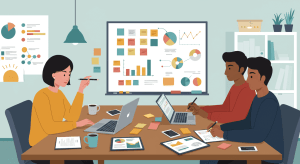 Teamwork in Data Analysis – Modern Business Strategy Illustration_2