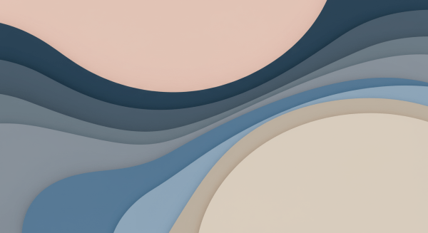 Abstract Layered Wave Design in Blue and Pastel Pink_2