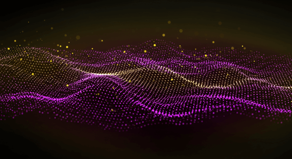 Glowing Particle Wave Background in Purple and Gold_3