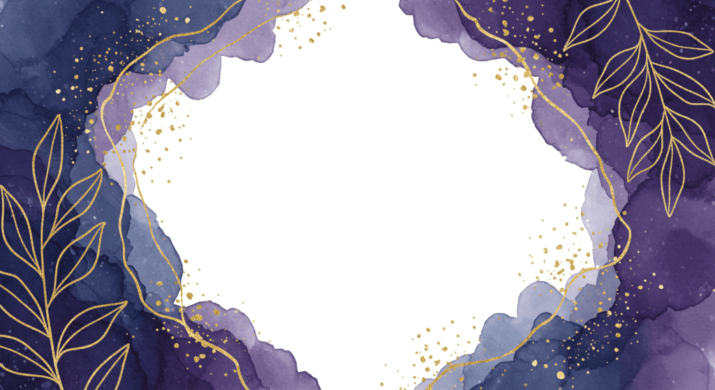 Purple Watercolor with Golden Leaves