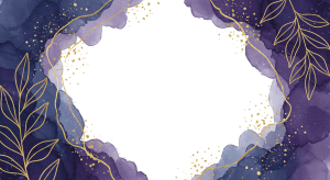 Purple Watercolor with Golden Leaves