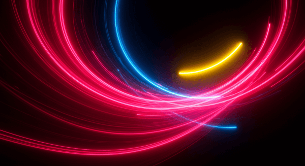 Red, Blue, and Yellow Light Streaks Abstract Background